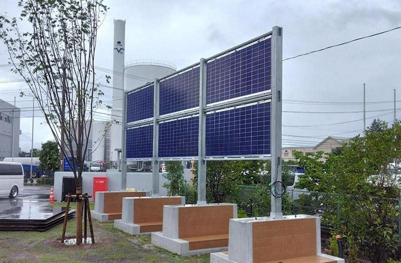 太陽光発電システム 垂直設置型架台 置き基礎タイプ