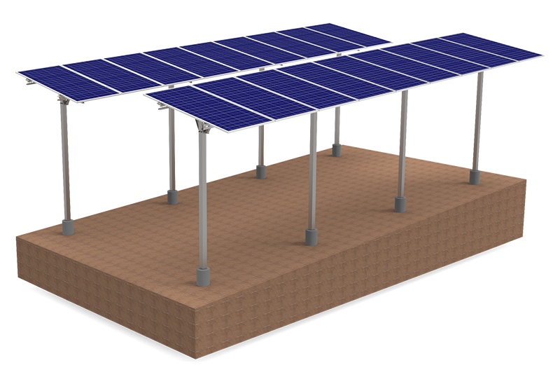 一本足ソーラーシェアリング架台 営農型太陽光発電 遮光率