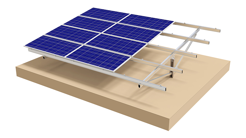 傾斜地、山地、ゴルフ場に適合し、メガソーラー発電所にお勧め、1本足太陽光発電架台